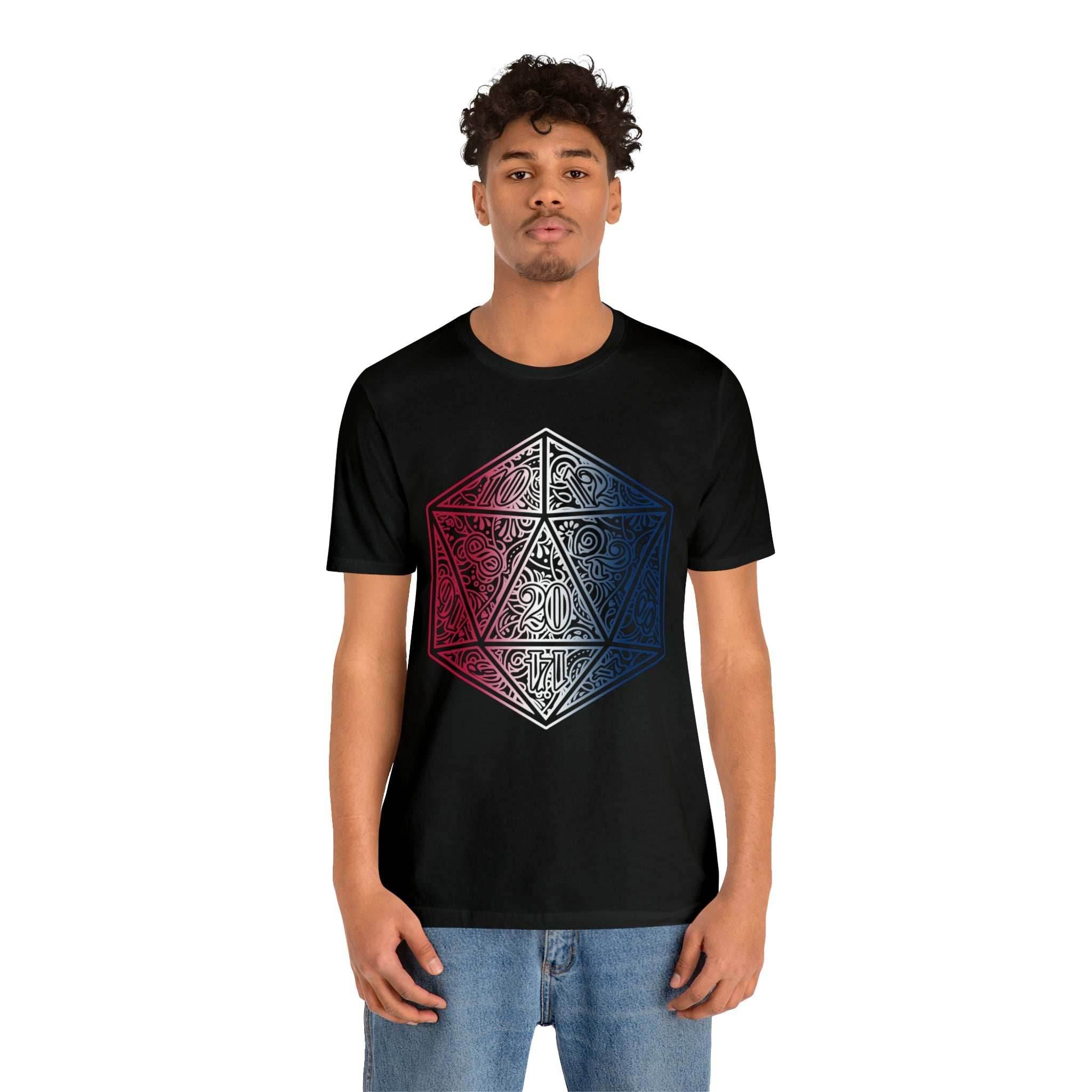 Red, White, and Blue Ombre Ornamental Dice Shirt - Army / S