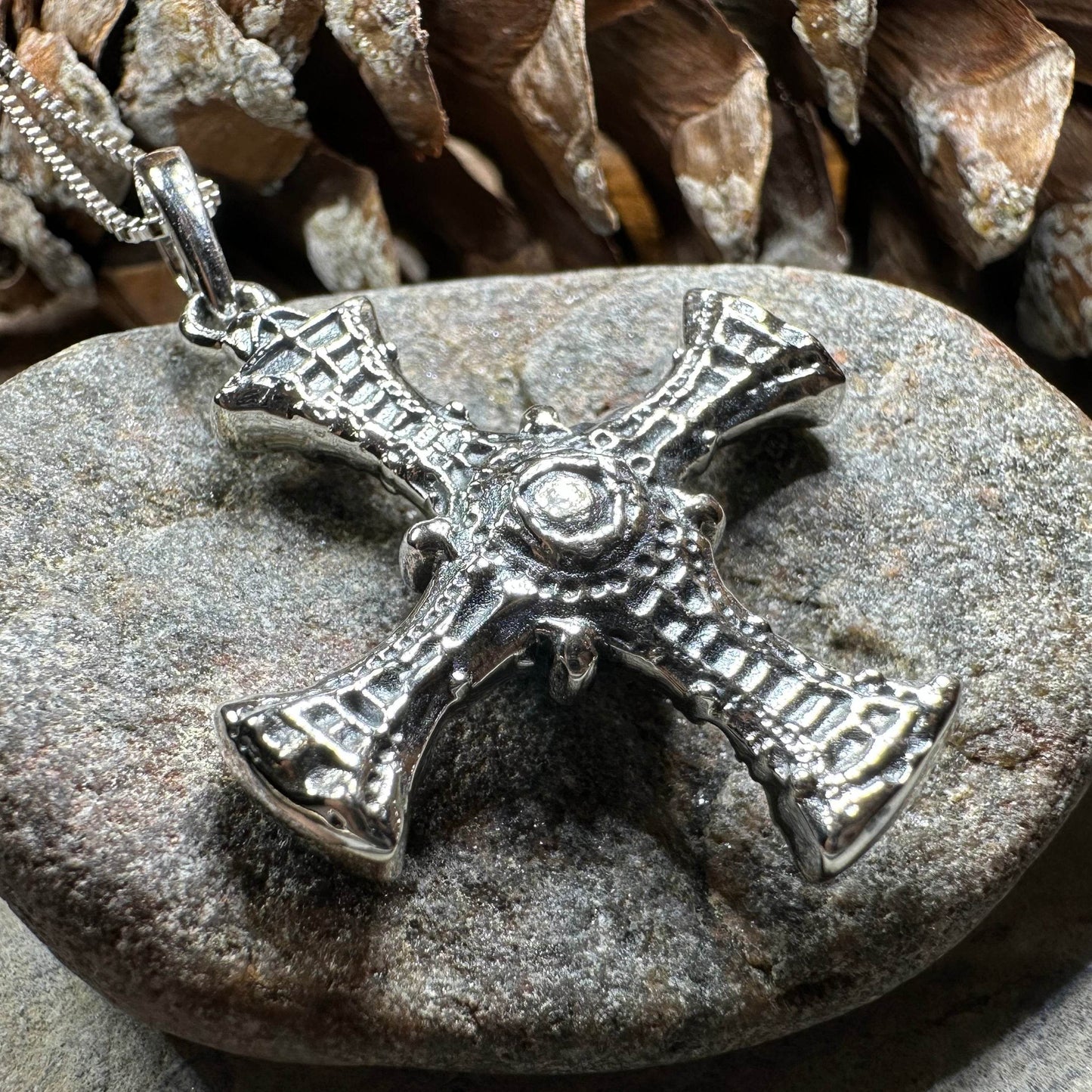 Saint Cuthbert Celtic Cross Necklace - 18