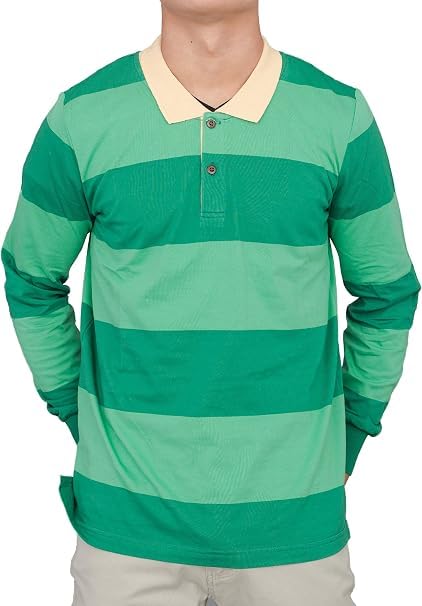 Blue and Detective Halloween Costume Green Striped Shirt