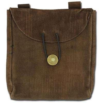 Medieval Renaissance Leather Brown Suede Pouch Large-0