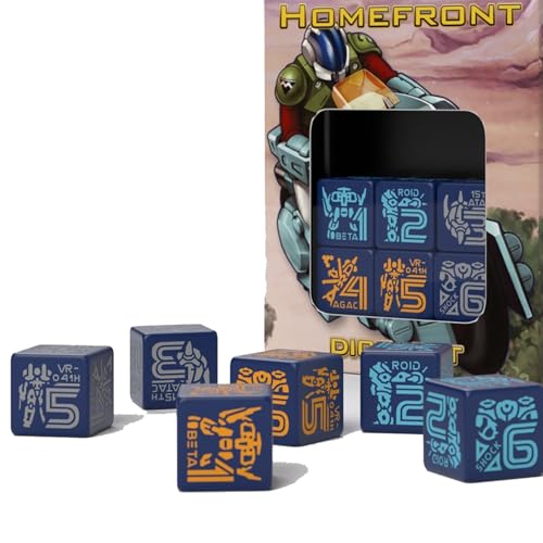 Robotech: The Roleplaying Game - Homefront Dice Set - 6 Custom D6 Dice, 16mm, Tabletop Roleplaying Game Accessory, Licensed