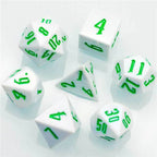 Spearmint White Colorful DND Dice (White&Green) 7-Dice - 