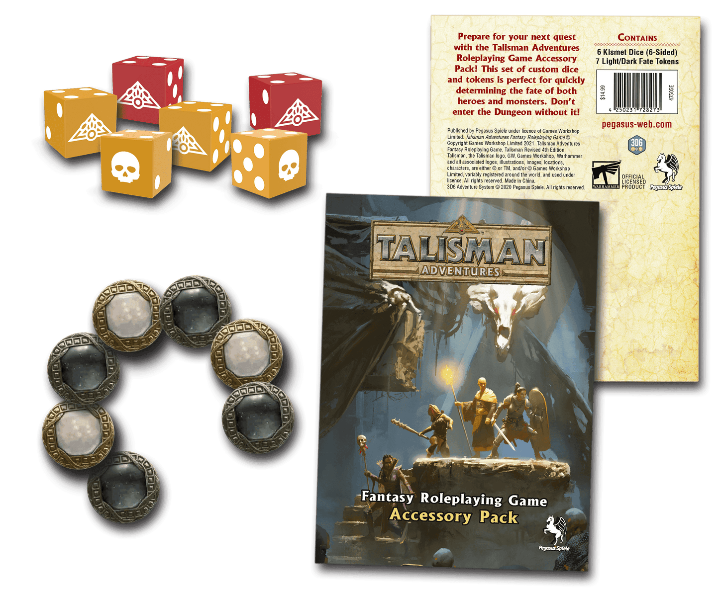 Talisman Adventures RPG: Accessory Pack (Dice & Tokens) - 