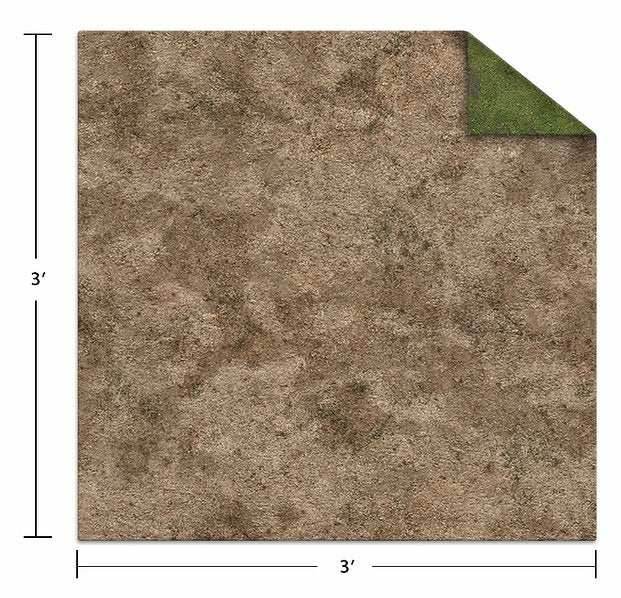 Monster Scenery: 3x3 Game Mat - Broken Grassland/Desert Scrubland - 