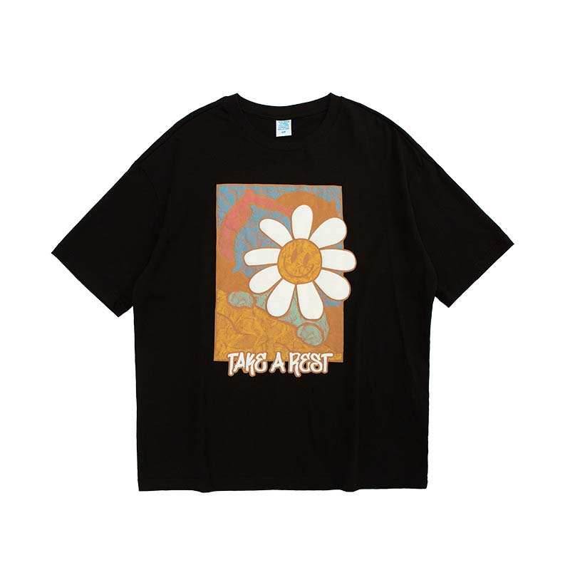 Color Artwork Daisy Tee - White / M