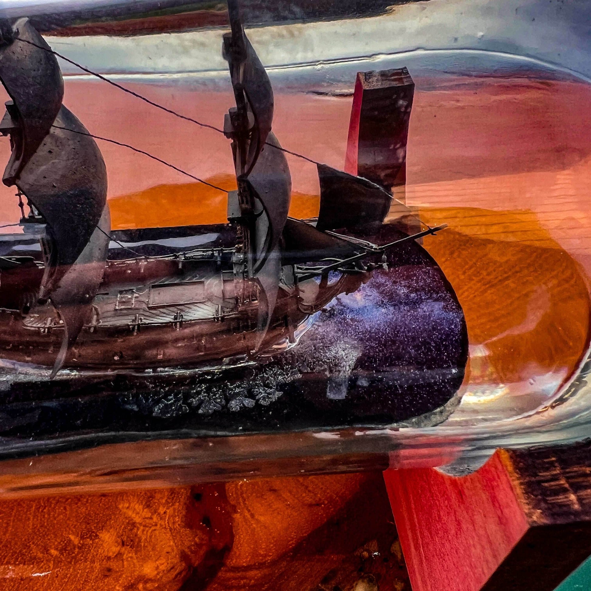 Black Pirate Pearl Ship in a Bottle - 