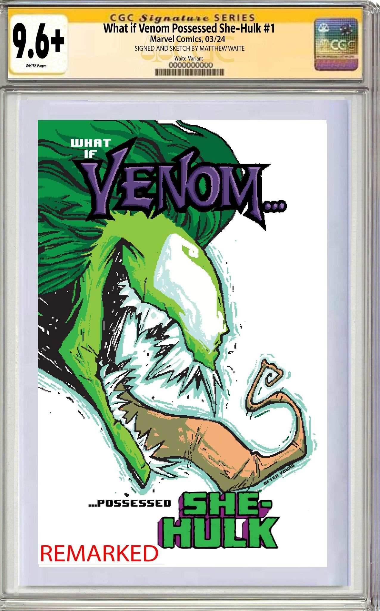 WHAT IF VENOM #4 | Matthew Waite Skottie Young Homage Variant - CGC SS + REMARK 9.6+ - TRADE