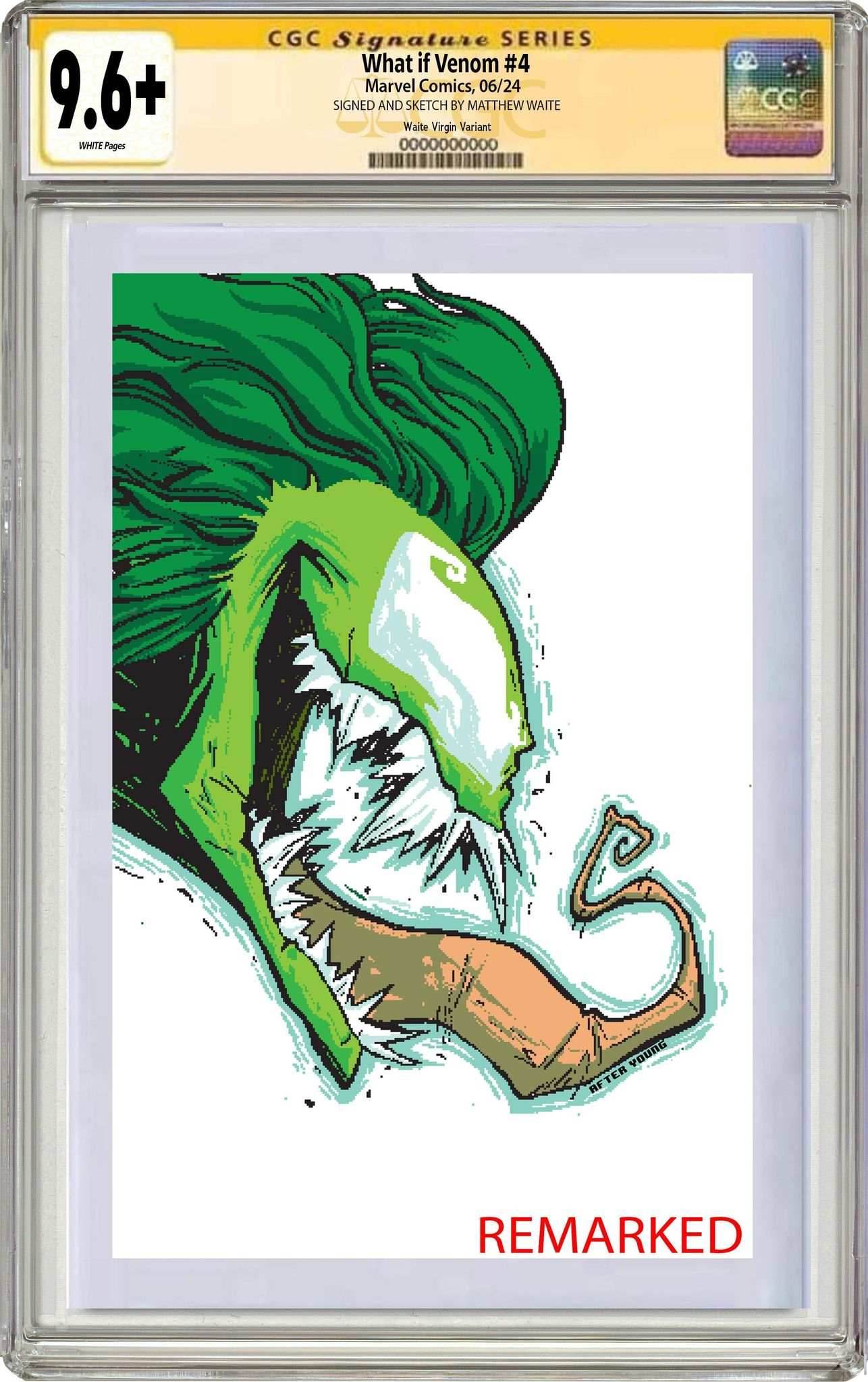 WHAT IF VENOM #4 | Matthew Waite Skottie Young Homage Variant - CGC SS + REMARK 9.6+ - VIRGIN