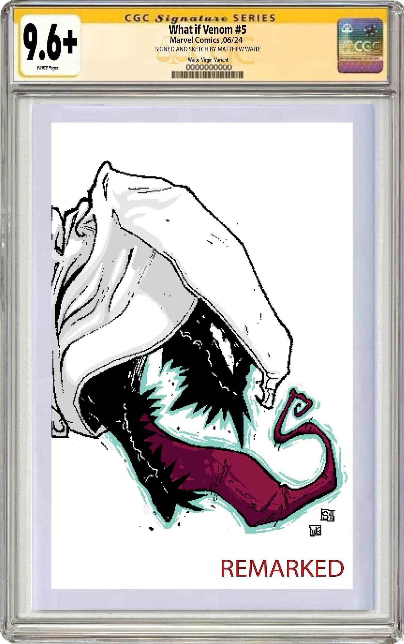 WHAT IF VENOM #5 | Matthew Waite Skottie Young Homage Variant - CGC SS + REMARK 9.6+ - VIRGIN