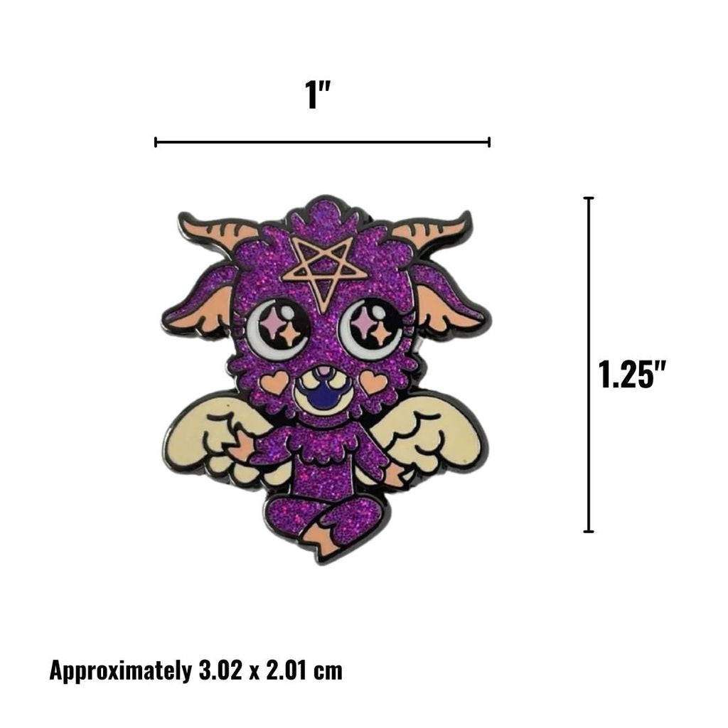Baby Baphomet Hard Enamel Pin with Glitter