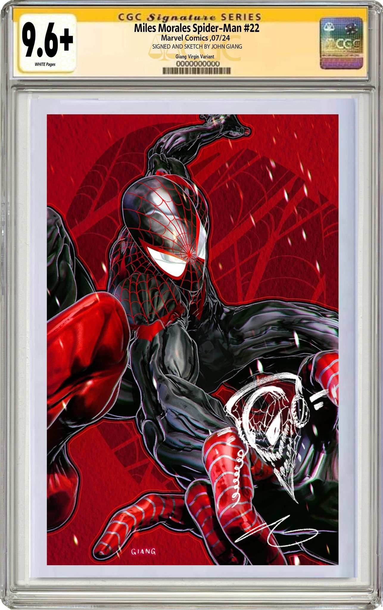 Miles Morales: Spider-Man #22 | John Giang Exclusive Variant - Virgin CGC SS + Remarqued 9.6+