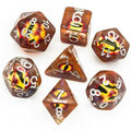 Brown Demon Eye Dragon Eye Dice 7-Dice Set Resin Dungeons and Dragons Dice - 