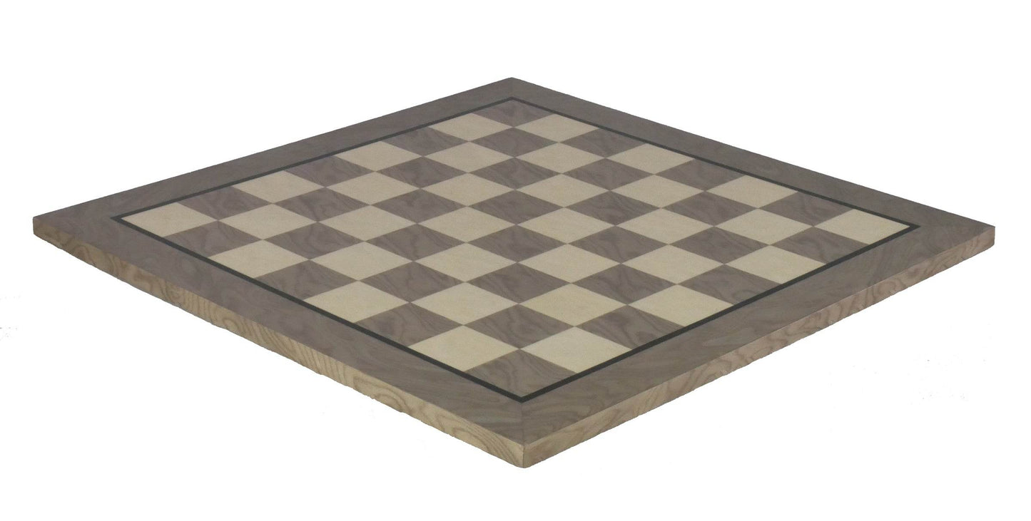 Chess Board - 17" Grey & Ivory wide frame Chess Board