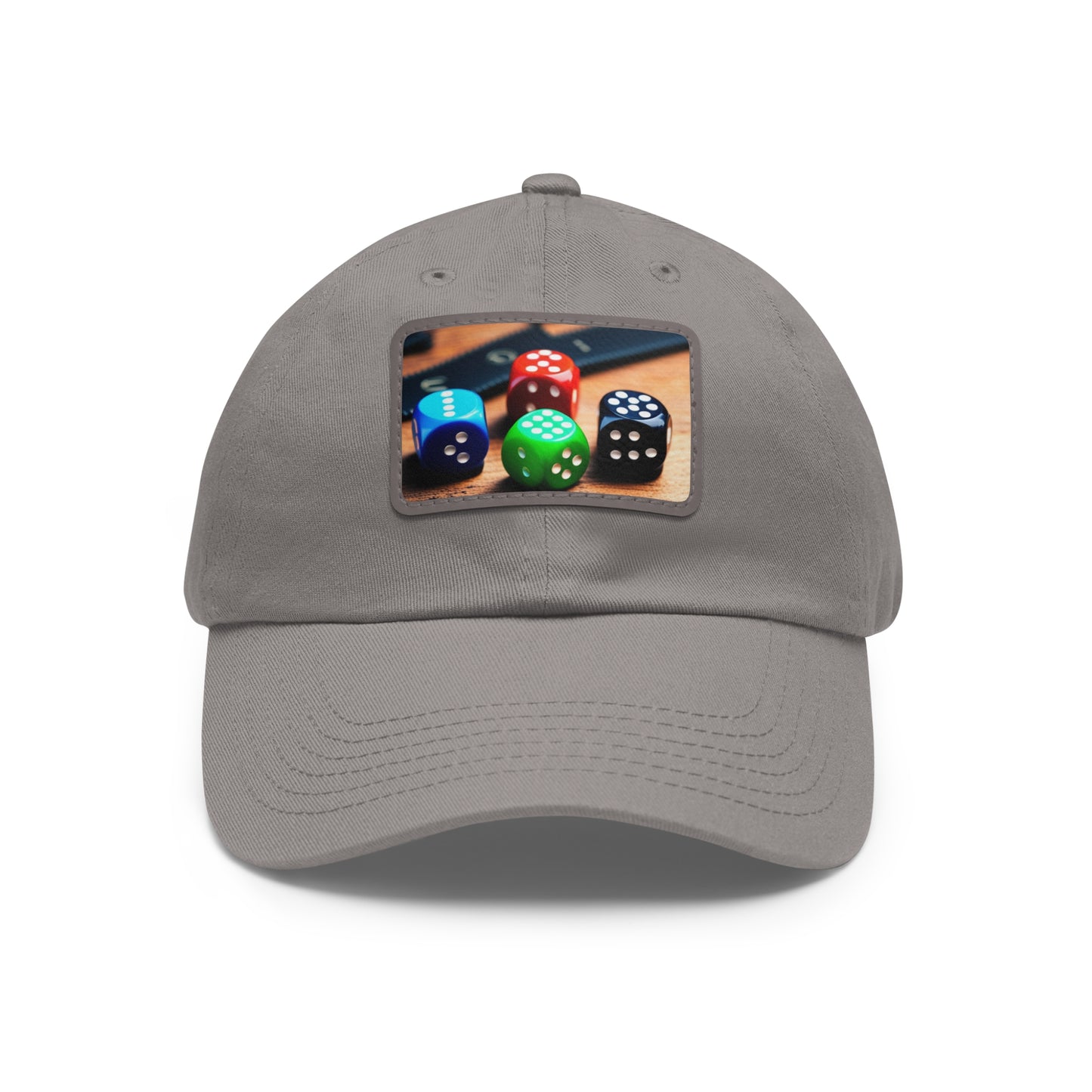 Dungeon Dice 1 logo Dad Hat with Leather Patch (Rectangle)-DungeonDice1