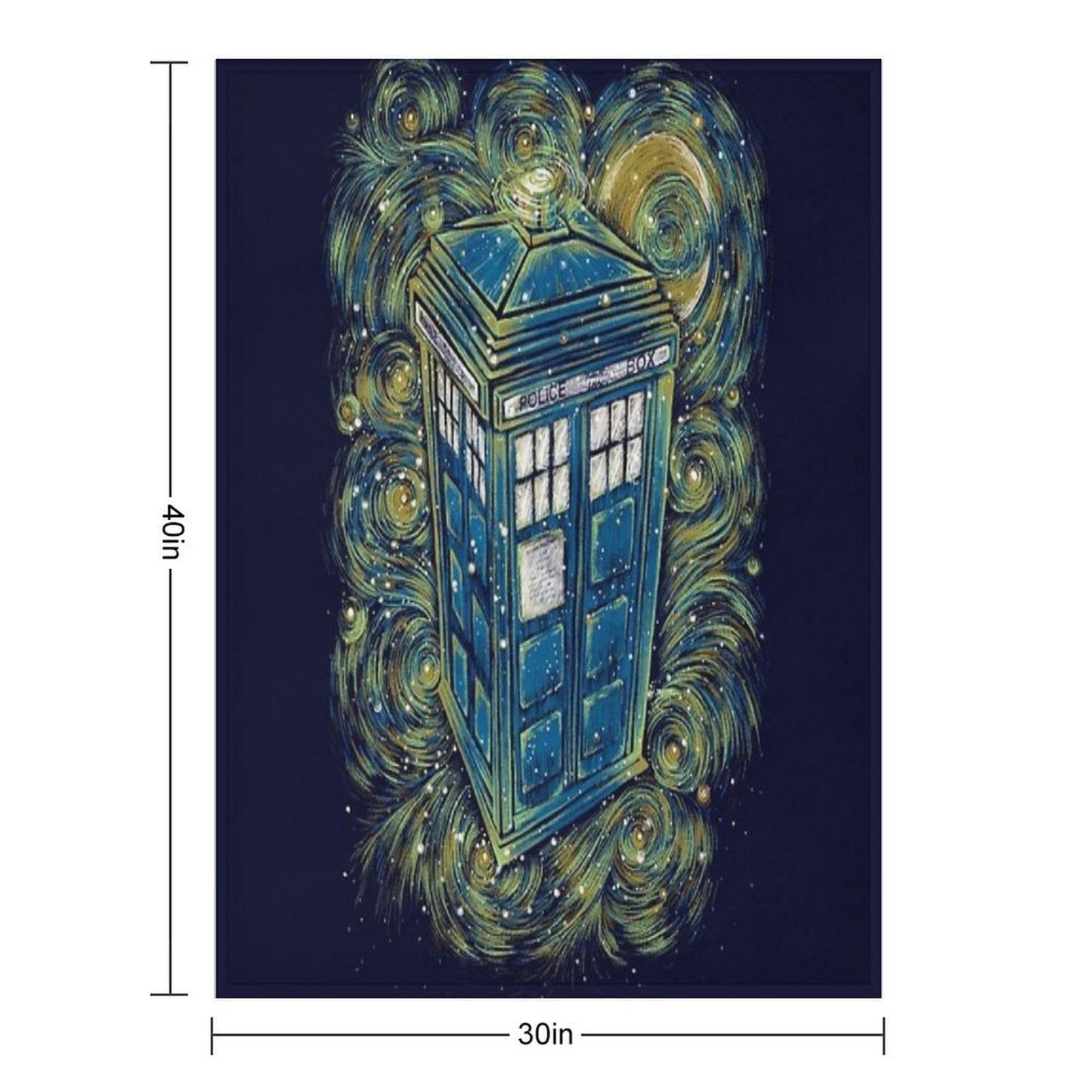 The Doctor in The Starry Night Throw Blanket