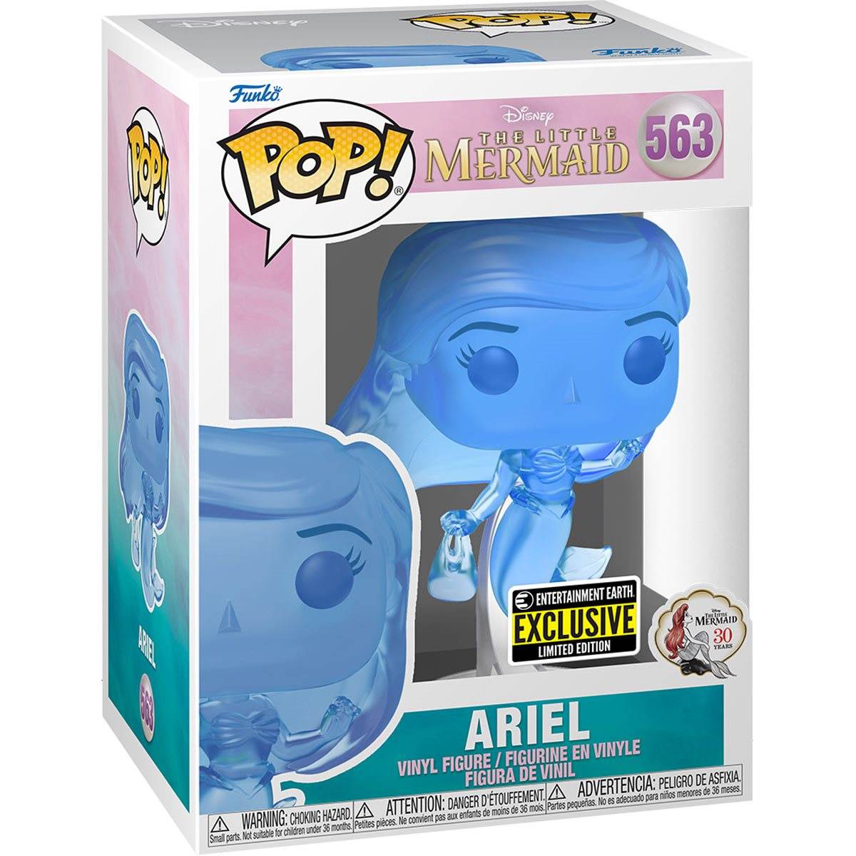 Funko Pop! Disney: The Little Mermaid - Ariel Blue Translucent Entertainment Earth Exclusive - 