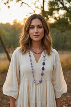 Purple Owl Long Necklace