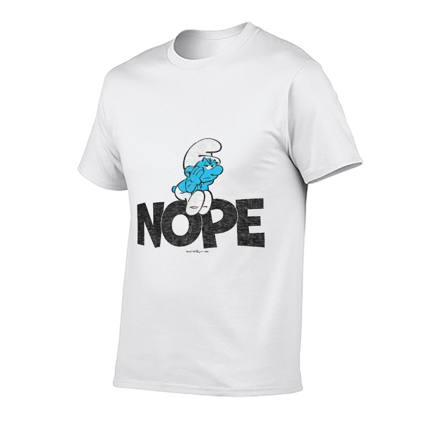 The Smurfs - Grouchy Smurf Nope  Heathered Texture T-Shirt