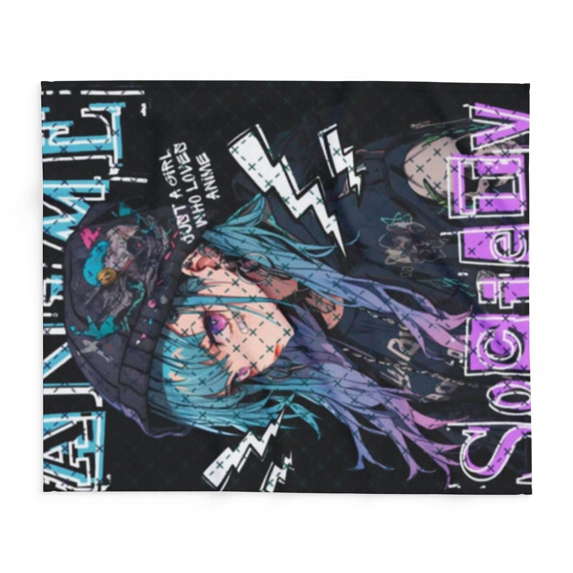 Anime Society Fleece Blanket, Cozy Throw Blanket, Warm Blanket, Gift for Anime Lovers, Home Decor, Bedroom Accessories - 30'' × 40''