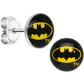 Licensed Classic Batman Logo Stud Earrings