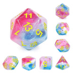 Glacier Rose 7-Dice Set by HengdaDice RPG Dice Red/White/Blue - 