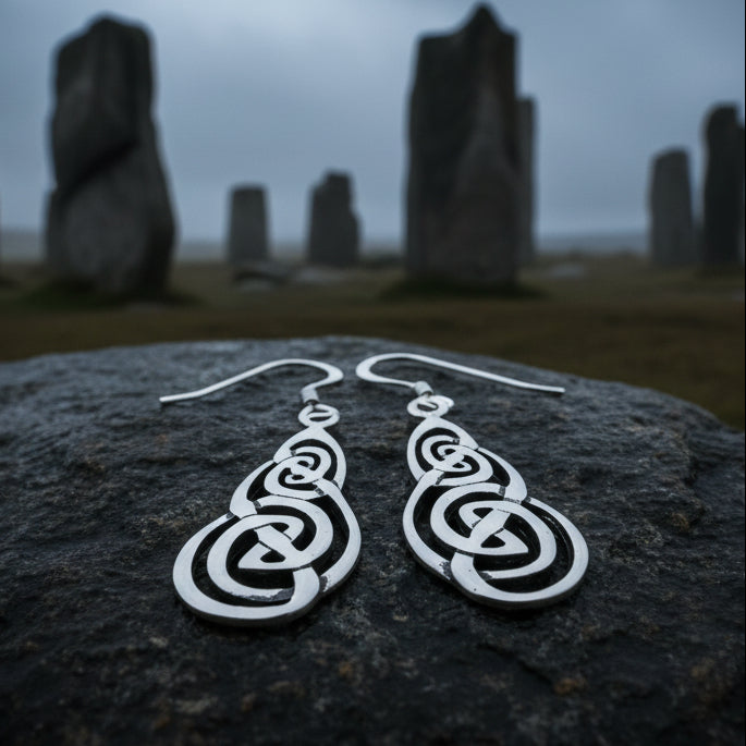 Celtic Triskel Marcasite Earrings