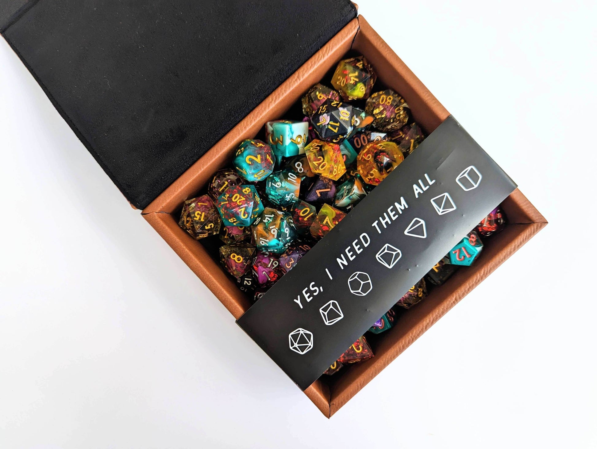D20 Swords - Vegan Leather Dice Box - Chestnut