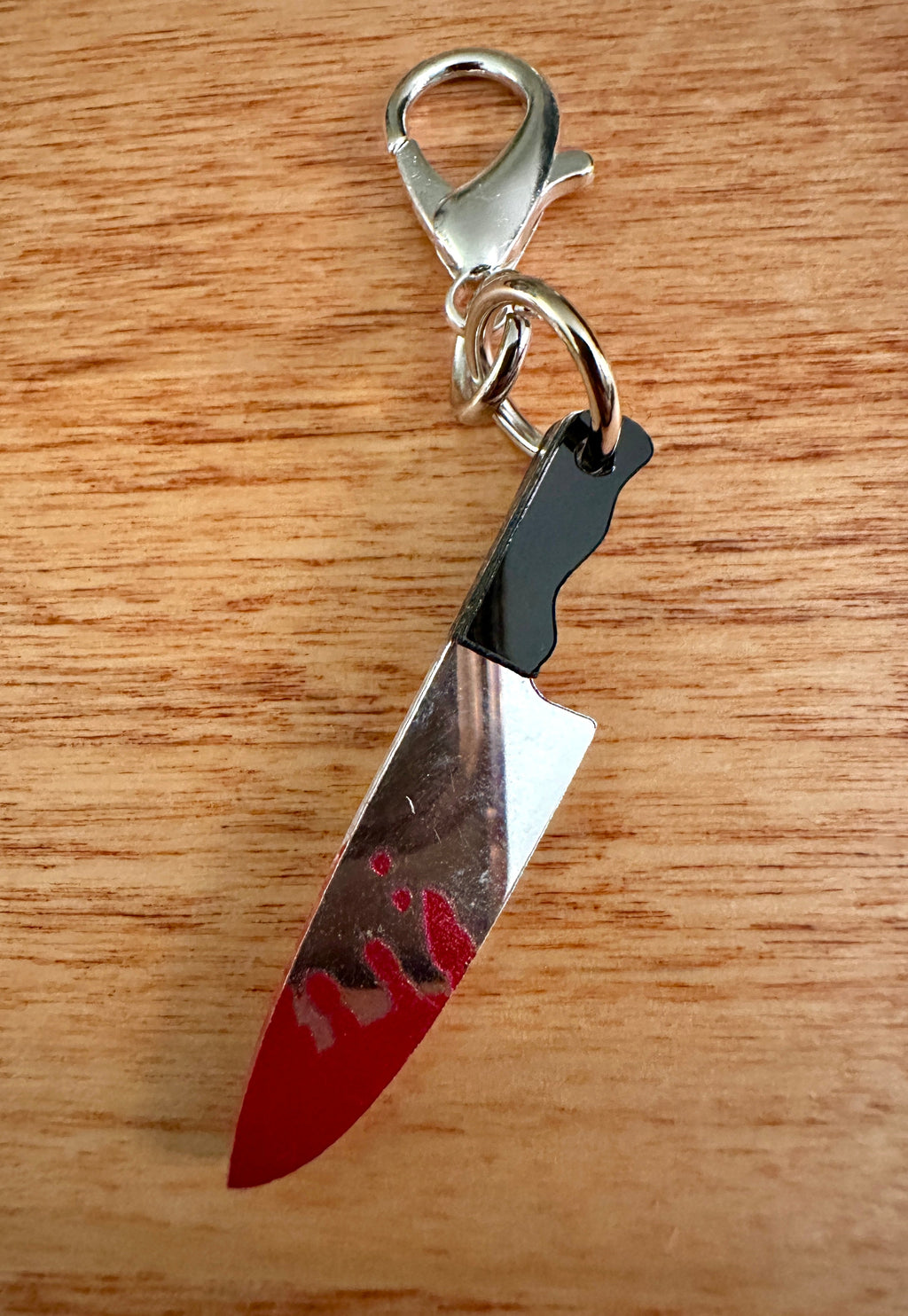 Horror Lover Bloody Knife Zipper Pull Bag Charm Keychain