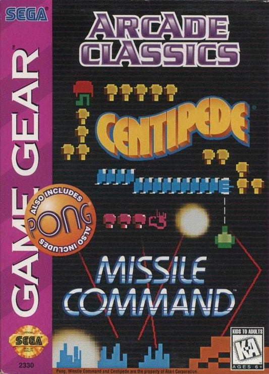 Arcade Classics (Sega Game Gear) - Game Manual Only