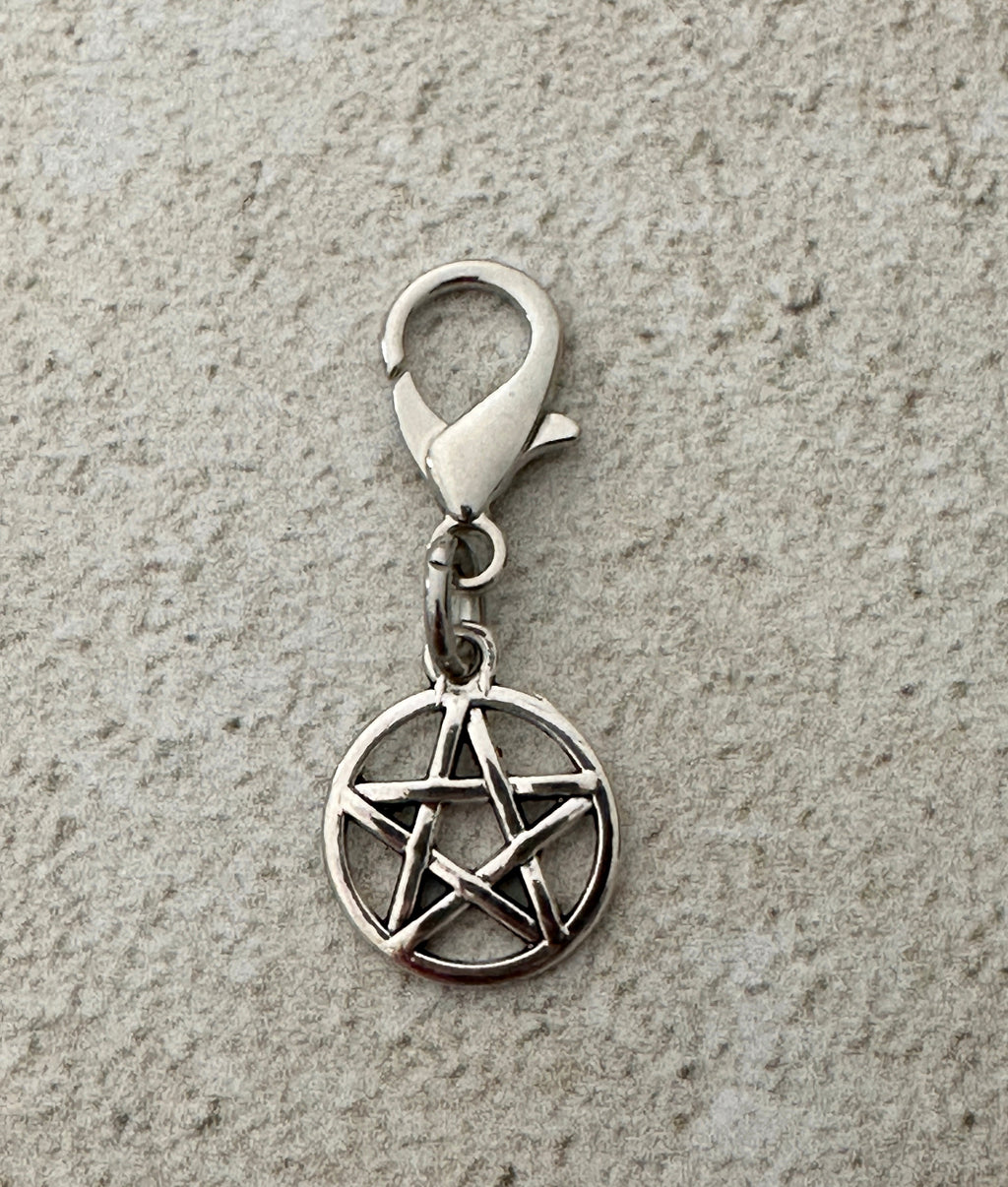 Witchy Pentacle Zipper Pull Bag Charm Keychain
