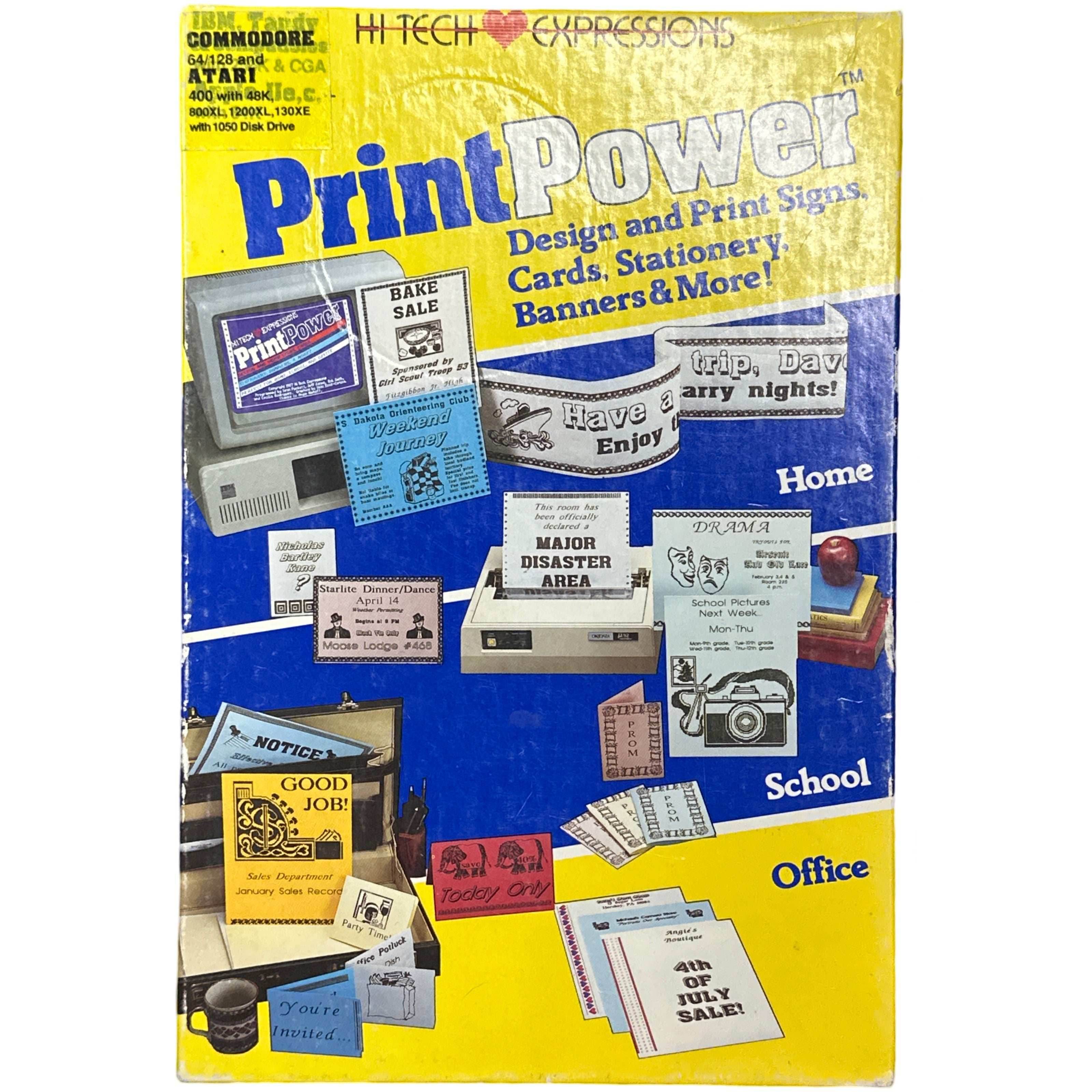 Print Power by Hi Tech Expressions; Atari 400/800/XL/XE & Commodore 64/128 - 