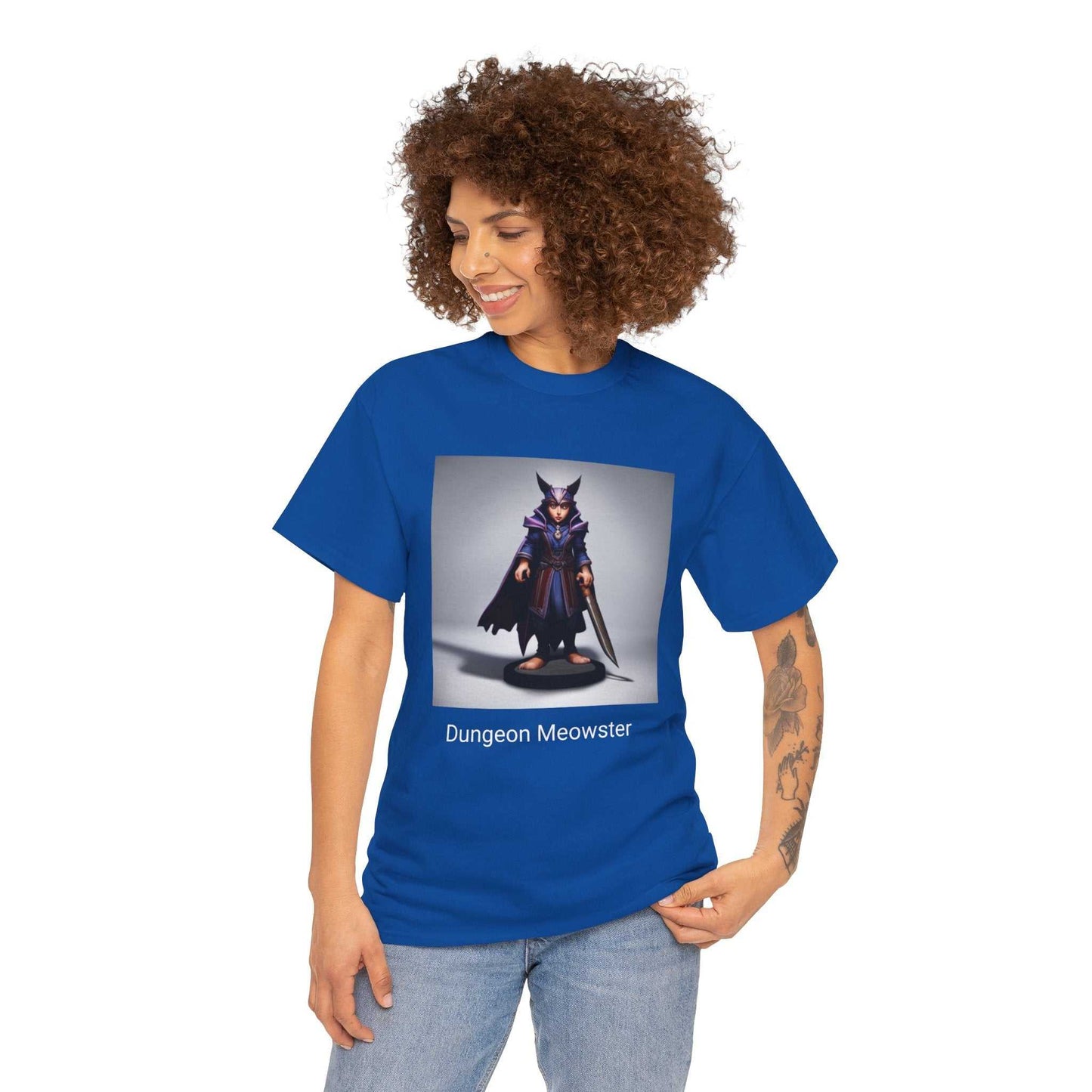 Dungeon Meowster Unisex Heavy Cotton Tee-DungeonDice1