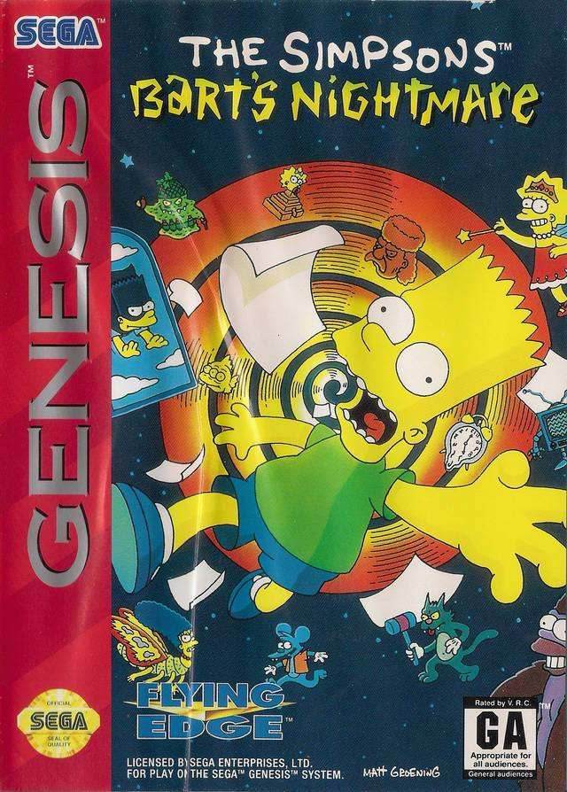 The Simpsons Bart's Nightmare (Sega Genesis) - Game Manual Only