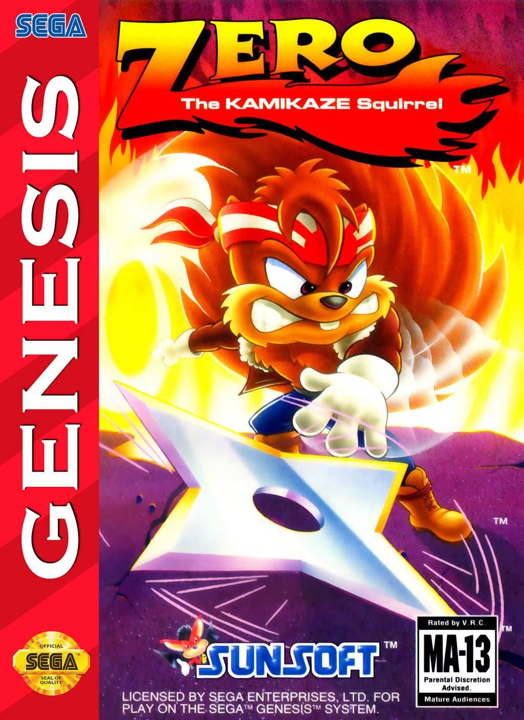 Zero the Kamikaze Squirrel (Sega Genesis) - Game Manual Only