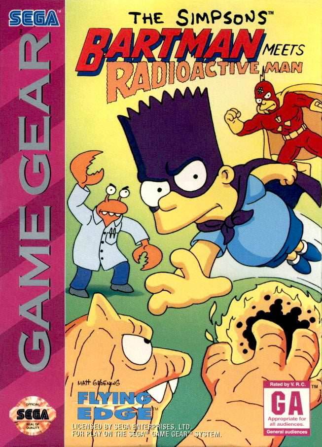 The Simpsons: Bart Meets Radioactive Man (Sega Game Gear) - Game Manual Only
