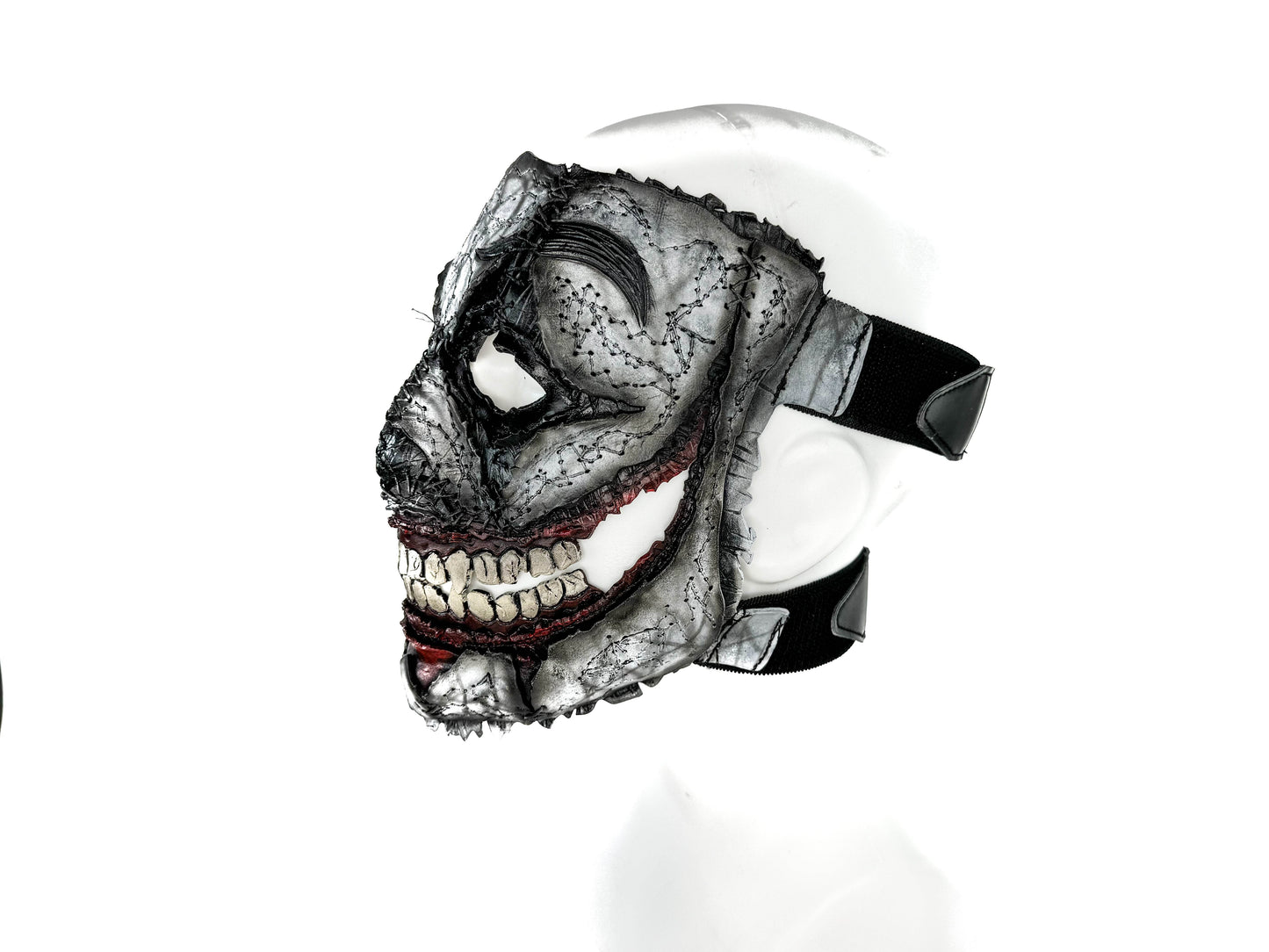 Genuine Leather Mask - GigaMyme Clown - Handmade Mime Full Face Cover for Halloween, Performance or Cosplay Costume - 