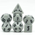 Dark Grey Homage 7-Dice Set w/Black Numbers Minimalist - 