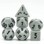 Dark Grey Homage 7-Dice Set w/Black Numbers Minimalist - 