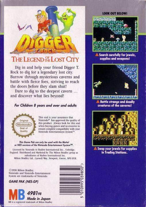 Digger T. Rock: The Legend of the Lost City (Nintendo NES) - Game Manual Only