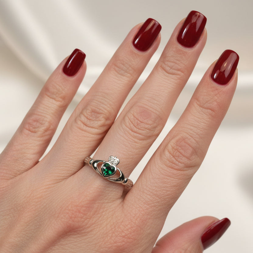 Emerald Meadow Claddagh Ring