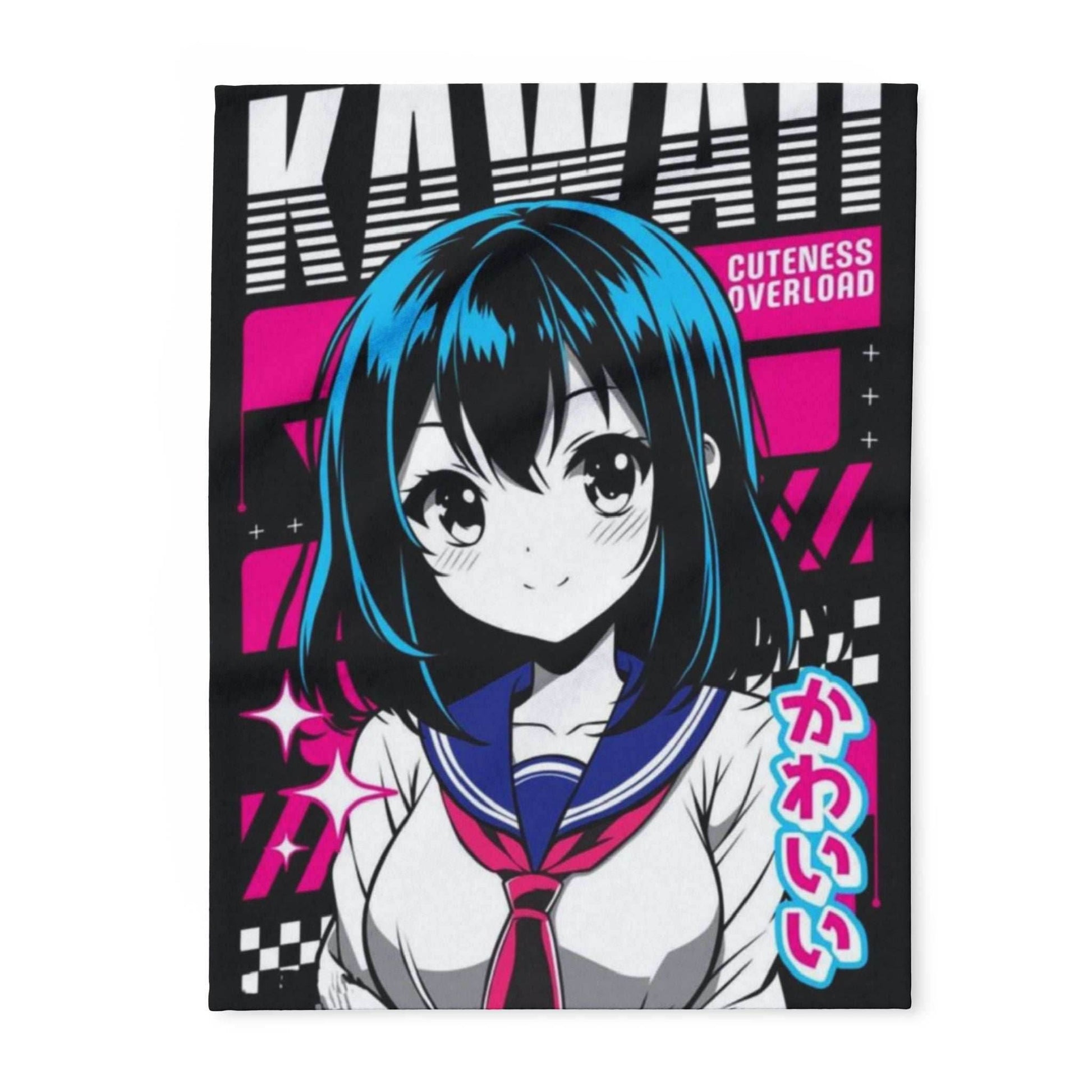 Kawaii Anime Arctic Fleece Blanket, Cozy Throw, Cute Decor, Modern Bedroom, Gift for Fans, Soft Snuggle Blanket - 30'' × 40''