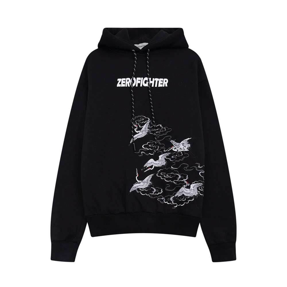 YE735 Red Suns Cranes Hoodie - S