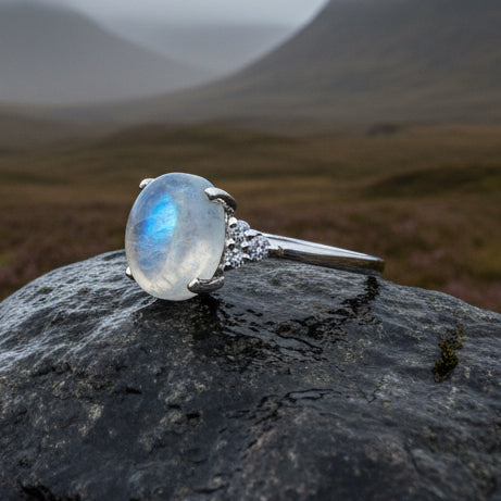 Winter Dawn Moonstone Ring