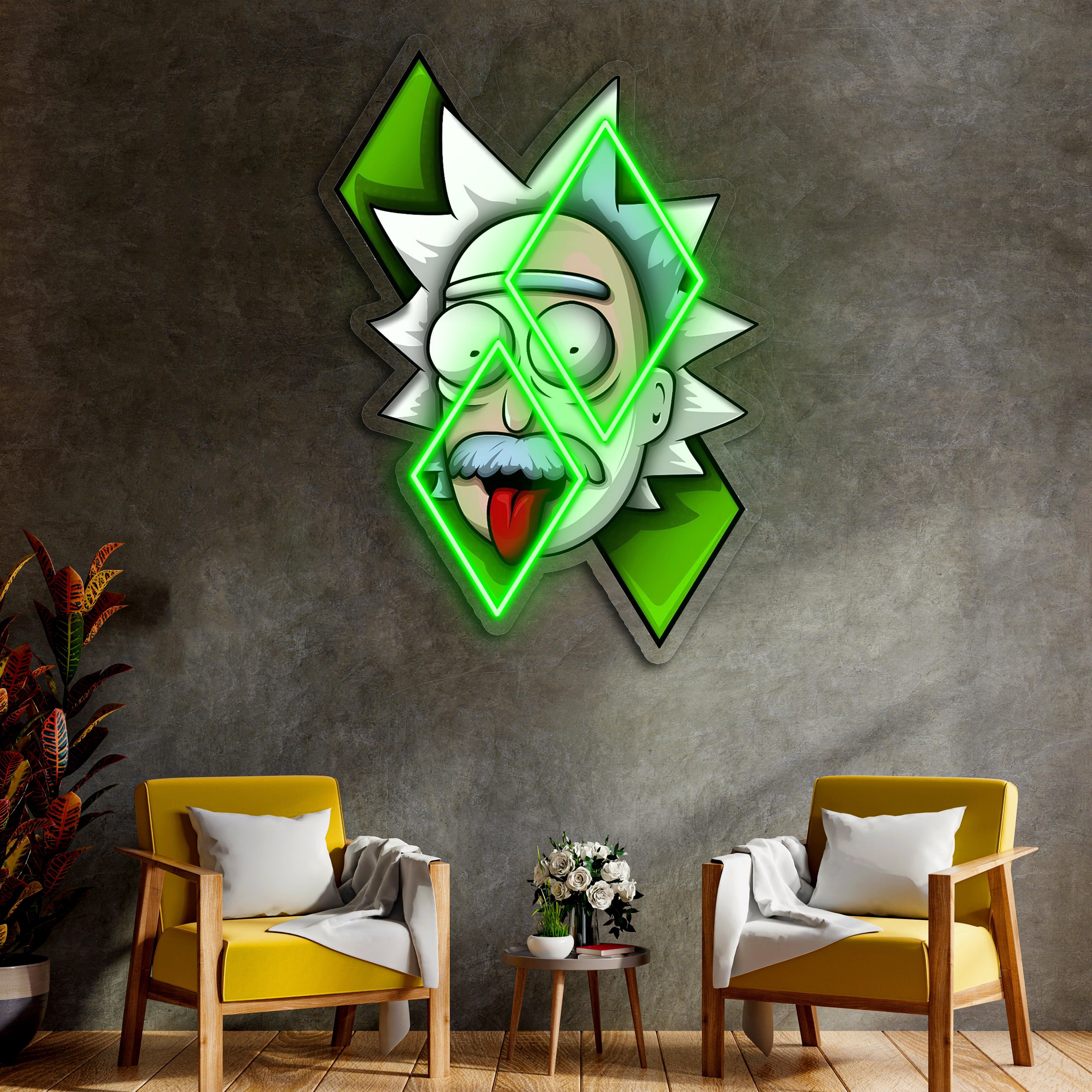 Plexiglass Neon Art, Rick and Morty Neon Sign, Neon Light Sign