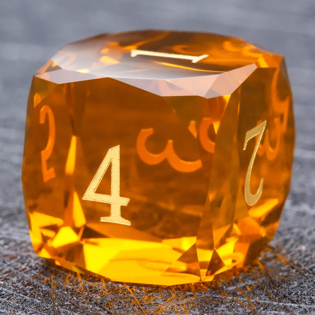 Bear Dice DND Multi-Sided Engraved Glass Gemstone Dice Set