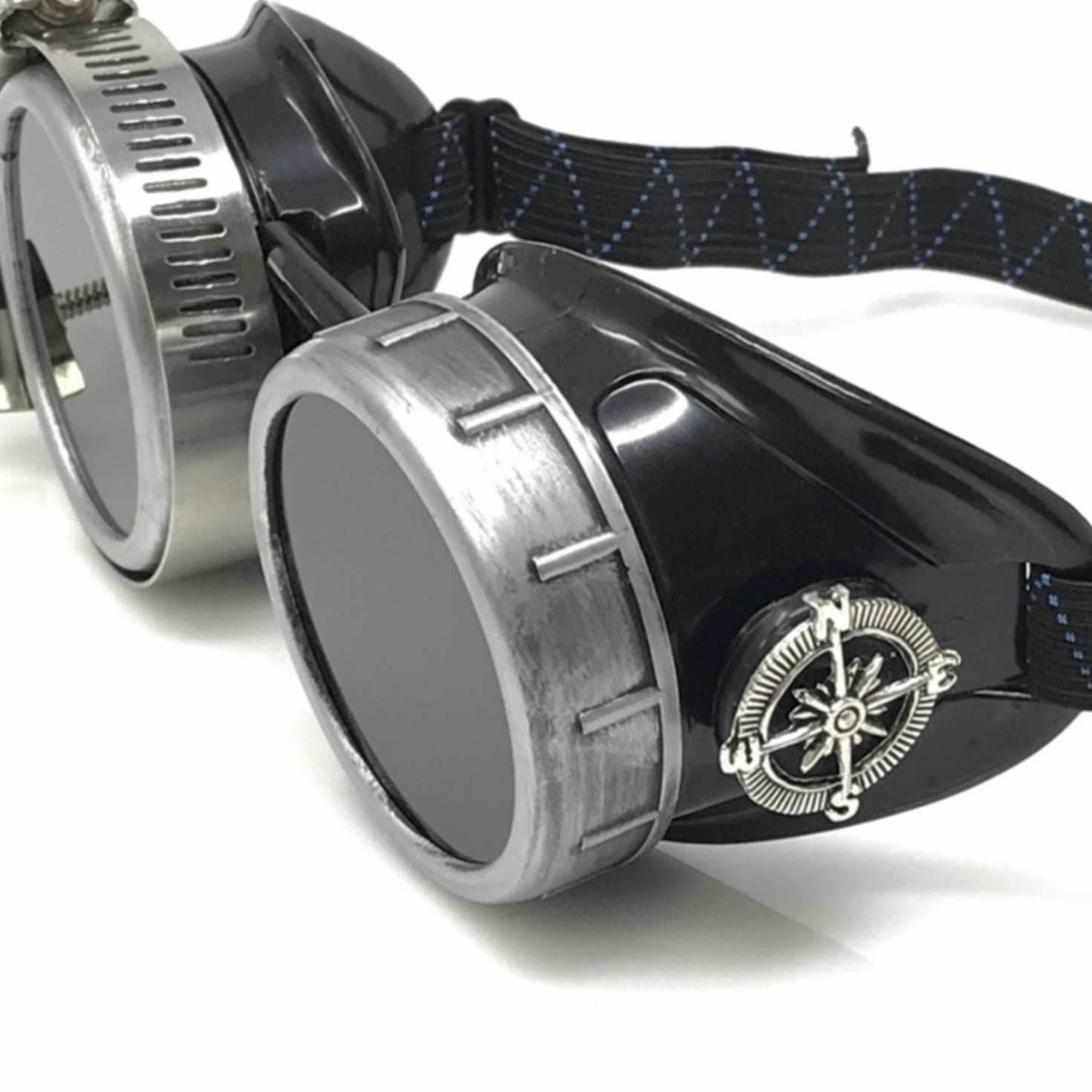 Diesel goth punk Vespa Goggles with magnifying eye loupes black lenses - 