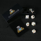 Football-Themed Resin Dice Set for D&D + Gold Lettering