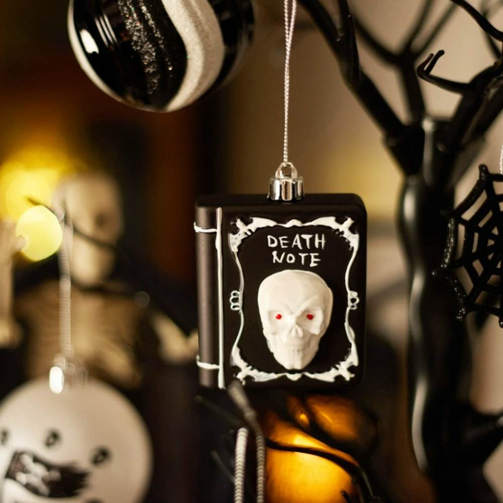Halloween Christmas Tree Ornaments Set, 70-Piece Black & White Gothic Ornaments - 