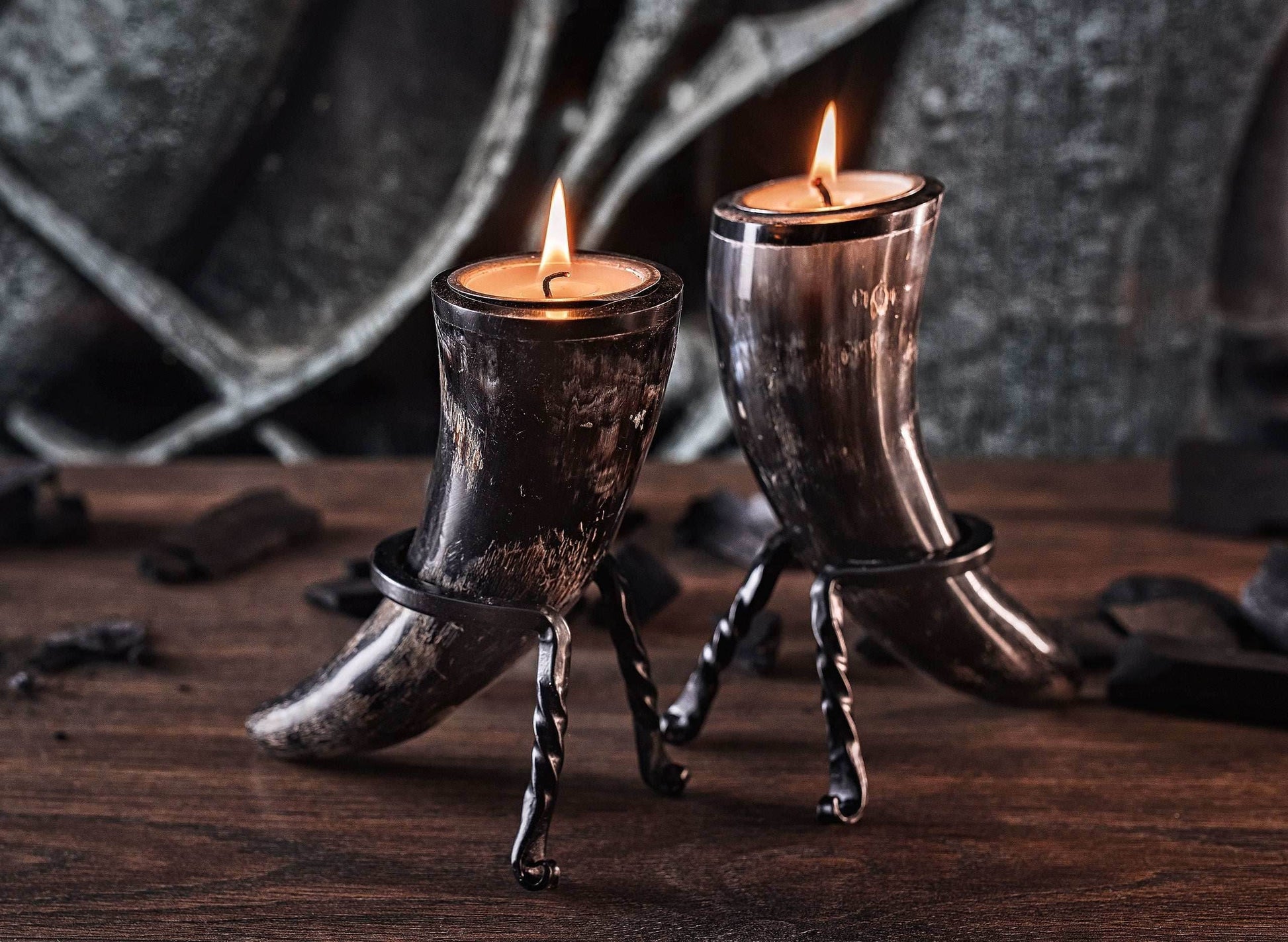 Tealight Candle Horn Set - 