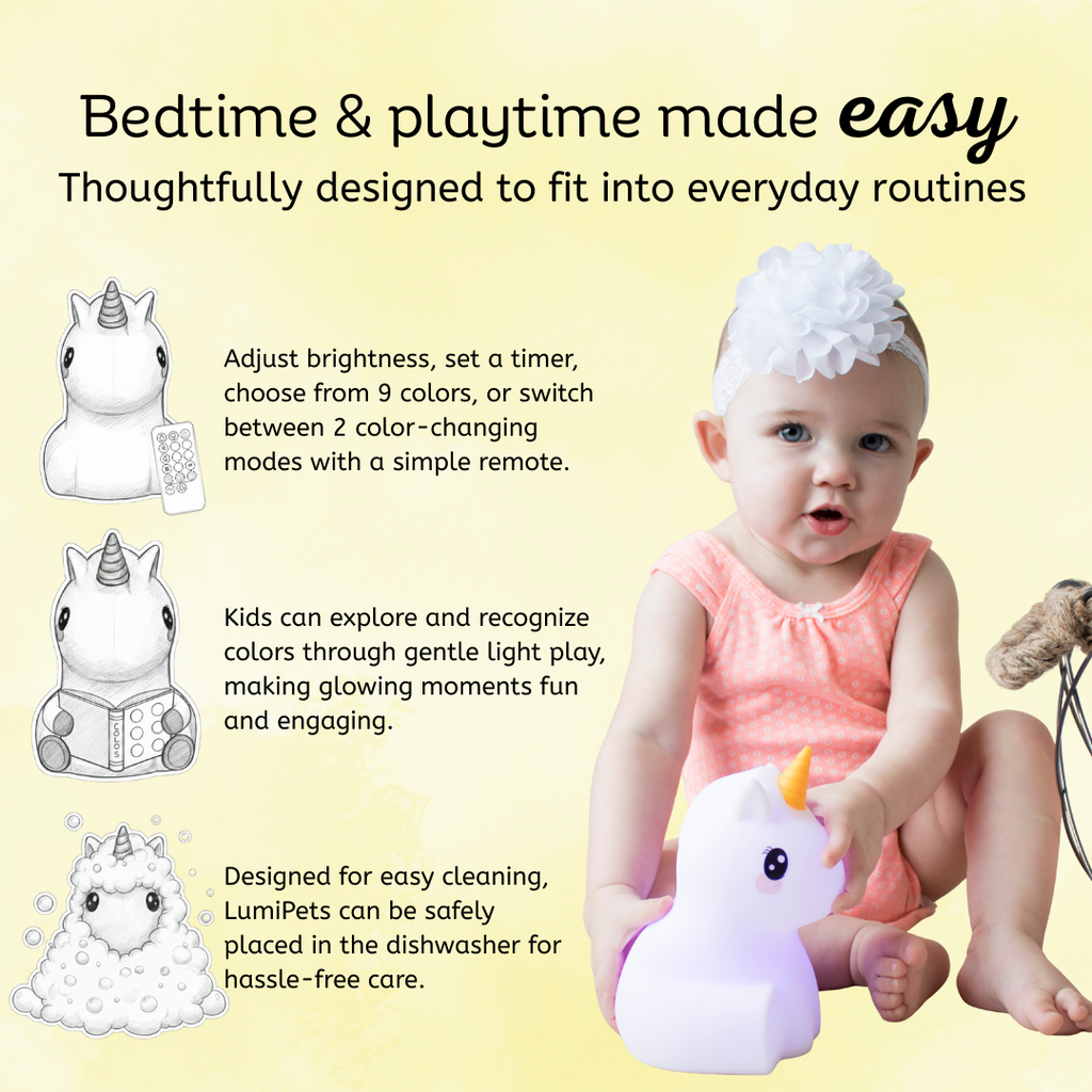 LumiPets® Unicorn - Children's Nursery Touch Night Light